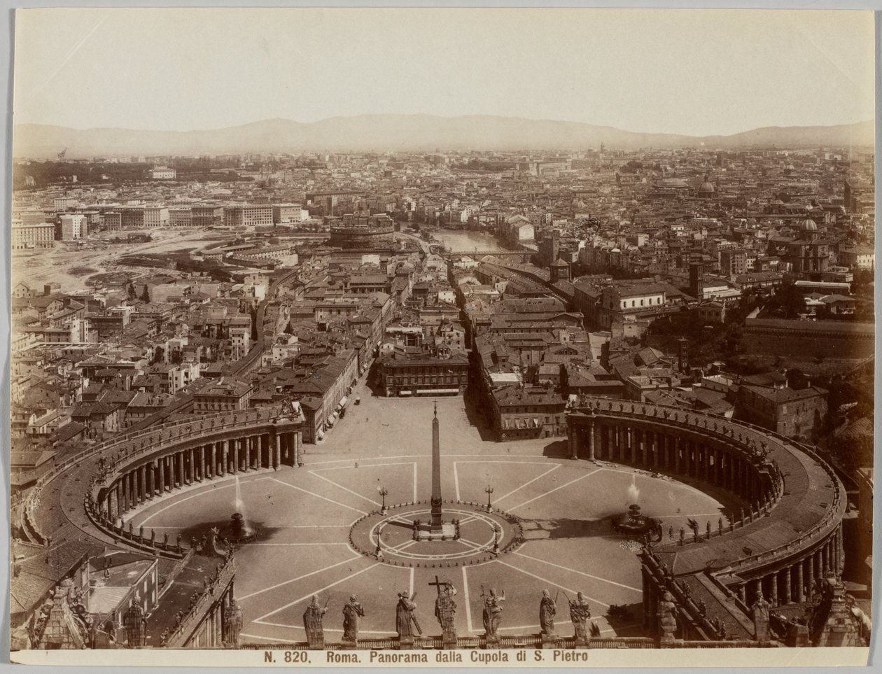 Panorama fra Peterskirken, Roma, ca. 1860-årene. av Unbekannt