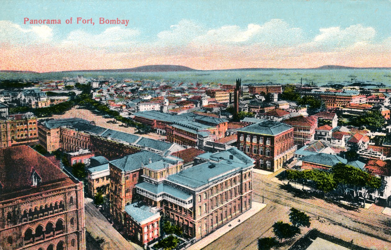 Panorama av fortet, Bombay, India, tidlig på 1900-tallet av Unbekannt