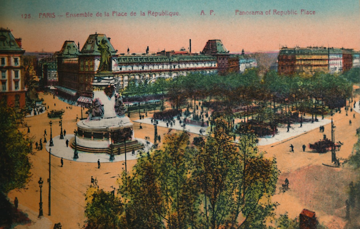 Panorama av Place de la Republique, Paris, c1920 av Unbekannt