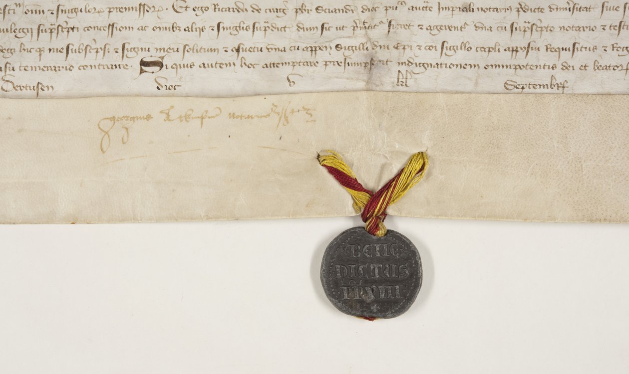 Papal Bull bekrefter charteret til biskop Henry Wardlaw, recto av Unbekannt