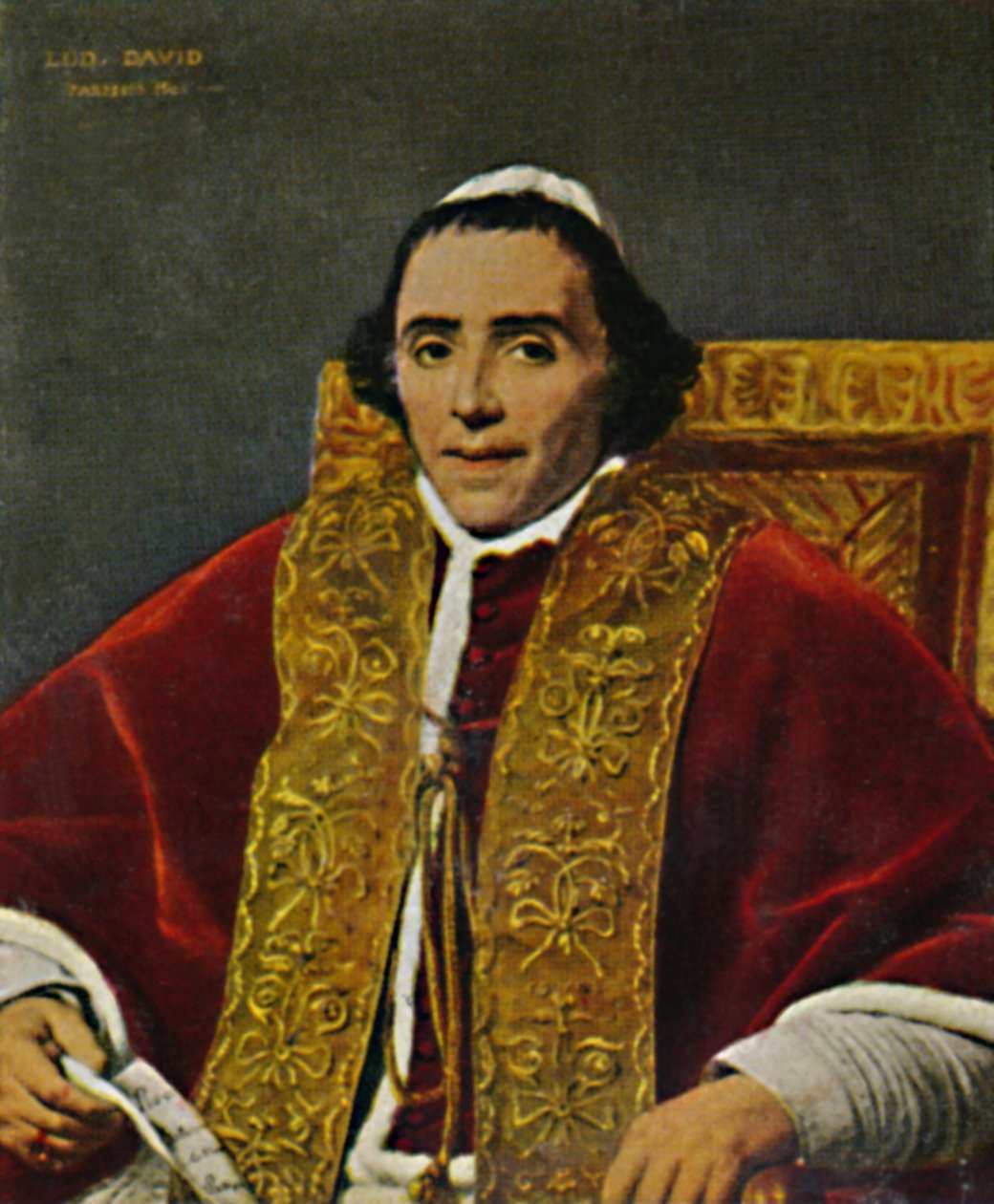 Pave Pius VII 1740-1823. - Maleri av David, 1934. av Unbekannt