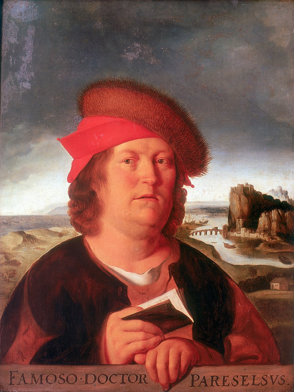 Paracelsus Aracelsus 1493-1541, sveitsiskfødt tysk lege og alkymist av Unbekannt