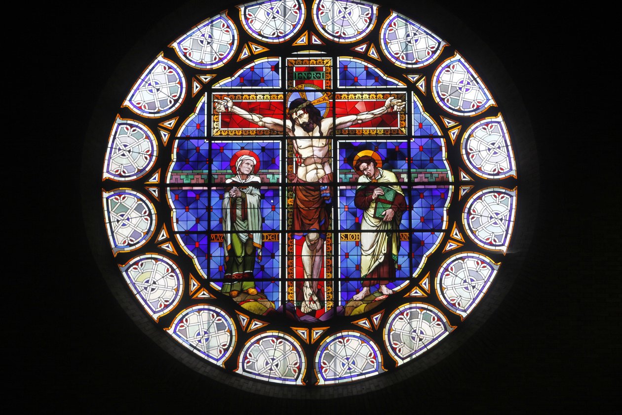Paris, Frankrike Notre-Dame-du-Rosaire kirke farget glass, Paris, Frankrike av Unbekannt