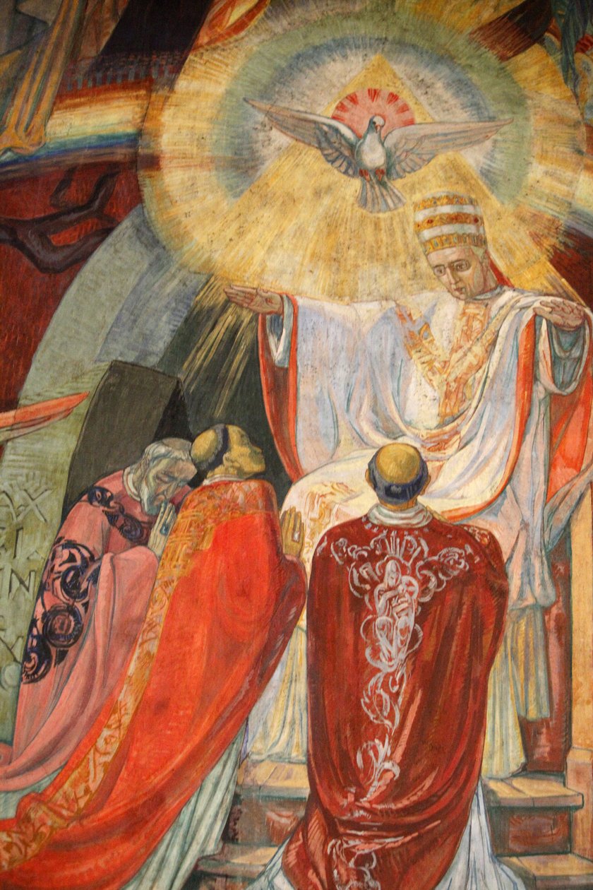 Paris, Frankrike Saint-Esprit kirke Freco som viser forsamlingen i Vatikanet II, Paris, Frankrike av Unbekannt