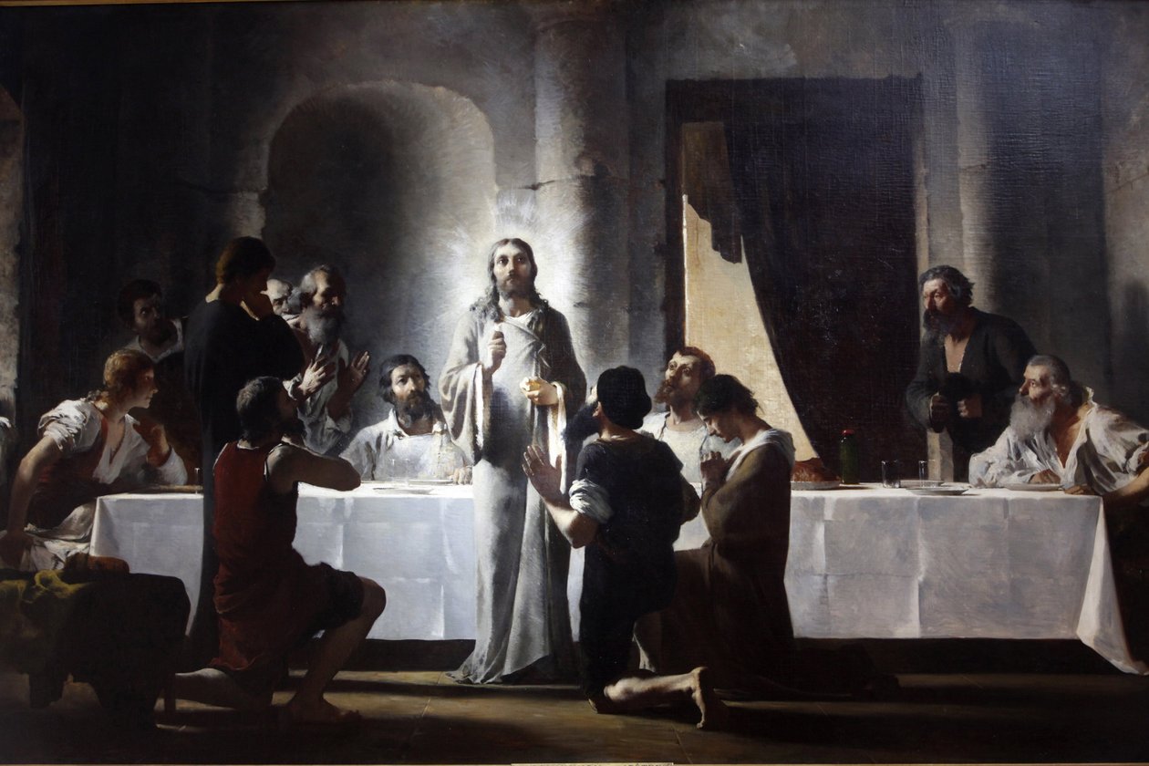 Paris, Frankrike Saint-Francois-Xavier kirke Den siste kveldsmat av Henri Lerolle av Unbekannt