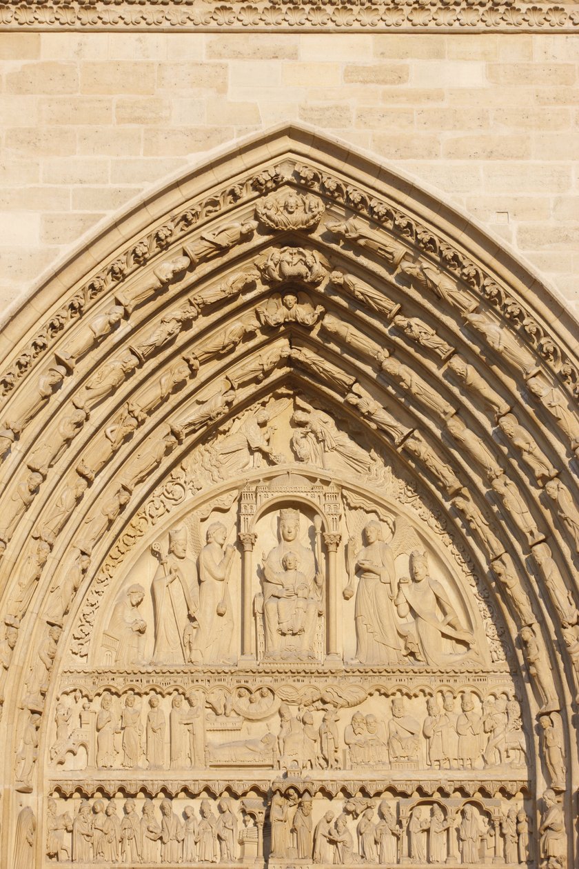 Paris Notre Dame katedral vestfløy: Saint Anne's gate, Paris, Frankrike av Unbekannt