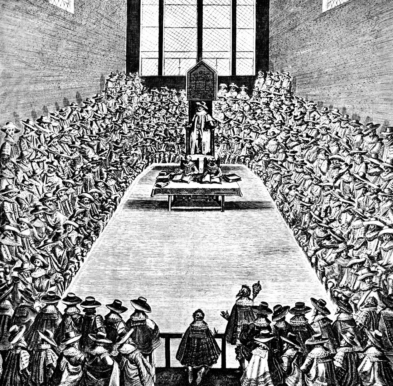 Parliament in Session in the Reign of James I, tidlig på 1600-tallet, c1902-1905 av Unbekannt