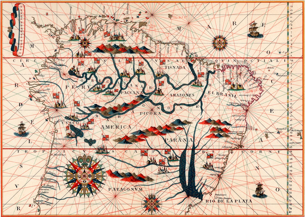 En del av Sør-Amerika, 1582 av Unbekannt