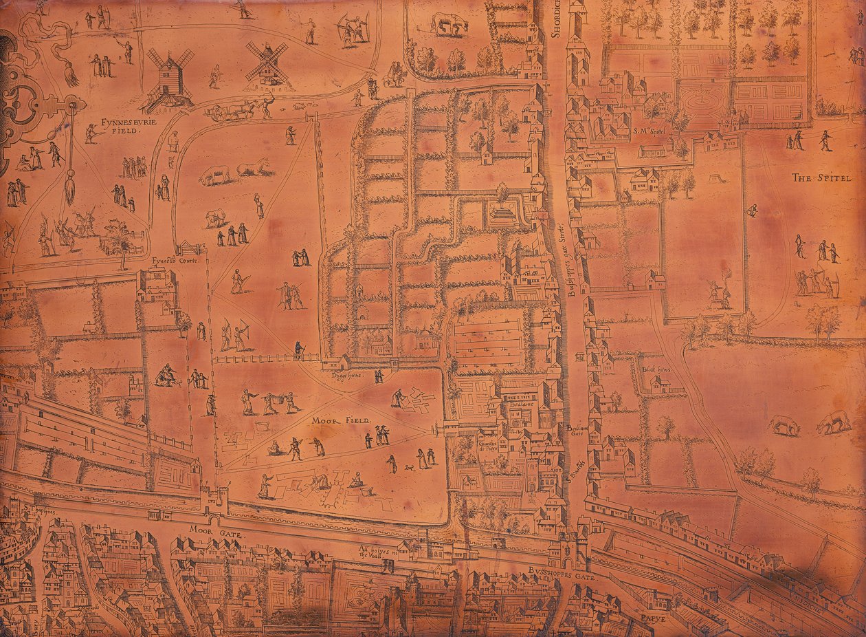 En del av et kart over London, c1553-c1559 av Unbekannt