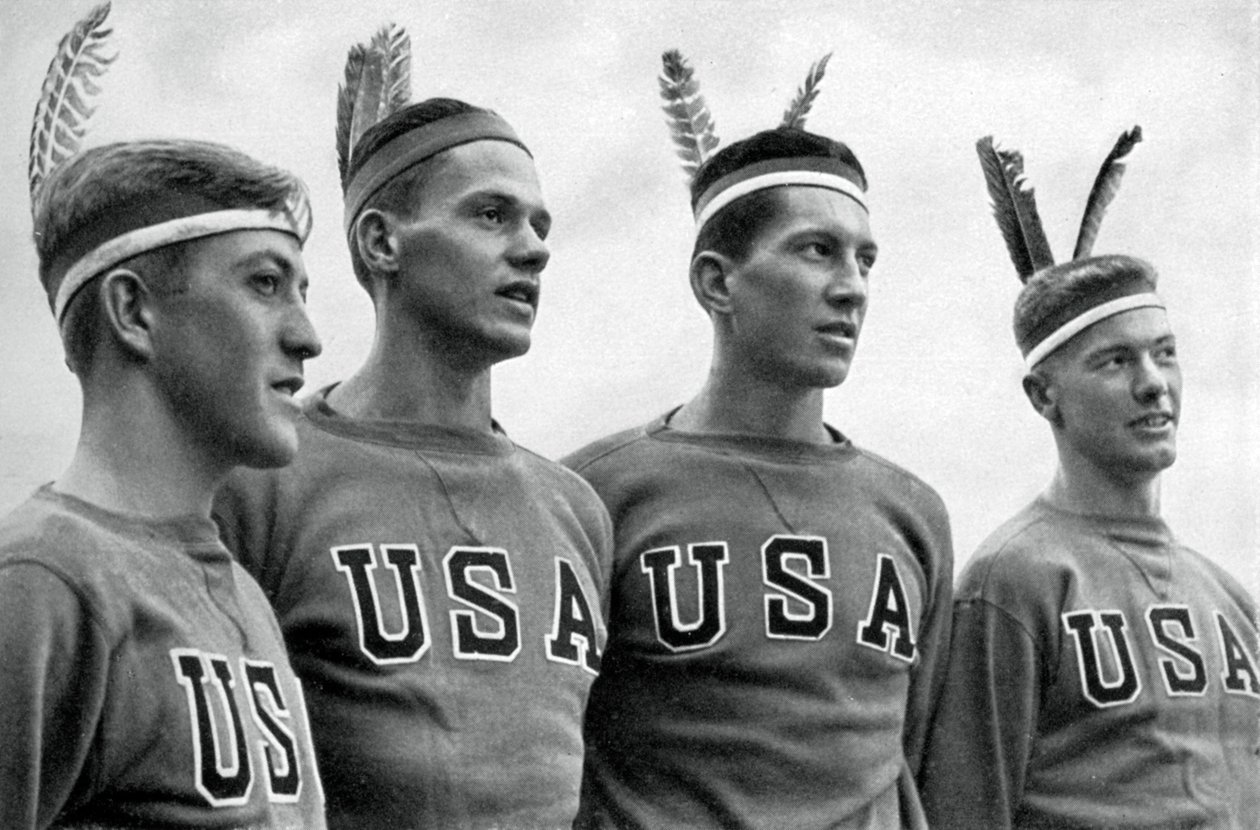 En del av den amerikanske gullmedaljevinnende roing åtte, Berlin-OL, 1936 av Unbekannt