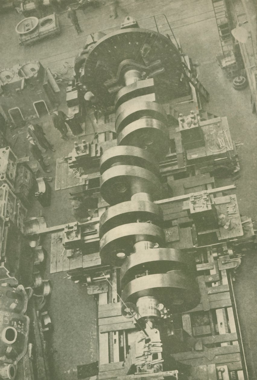 En del av veivakselen til MV Britannic White Star, 27 000 tonn, c1930. av Unbekannt