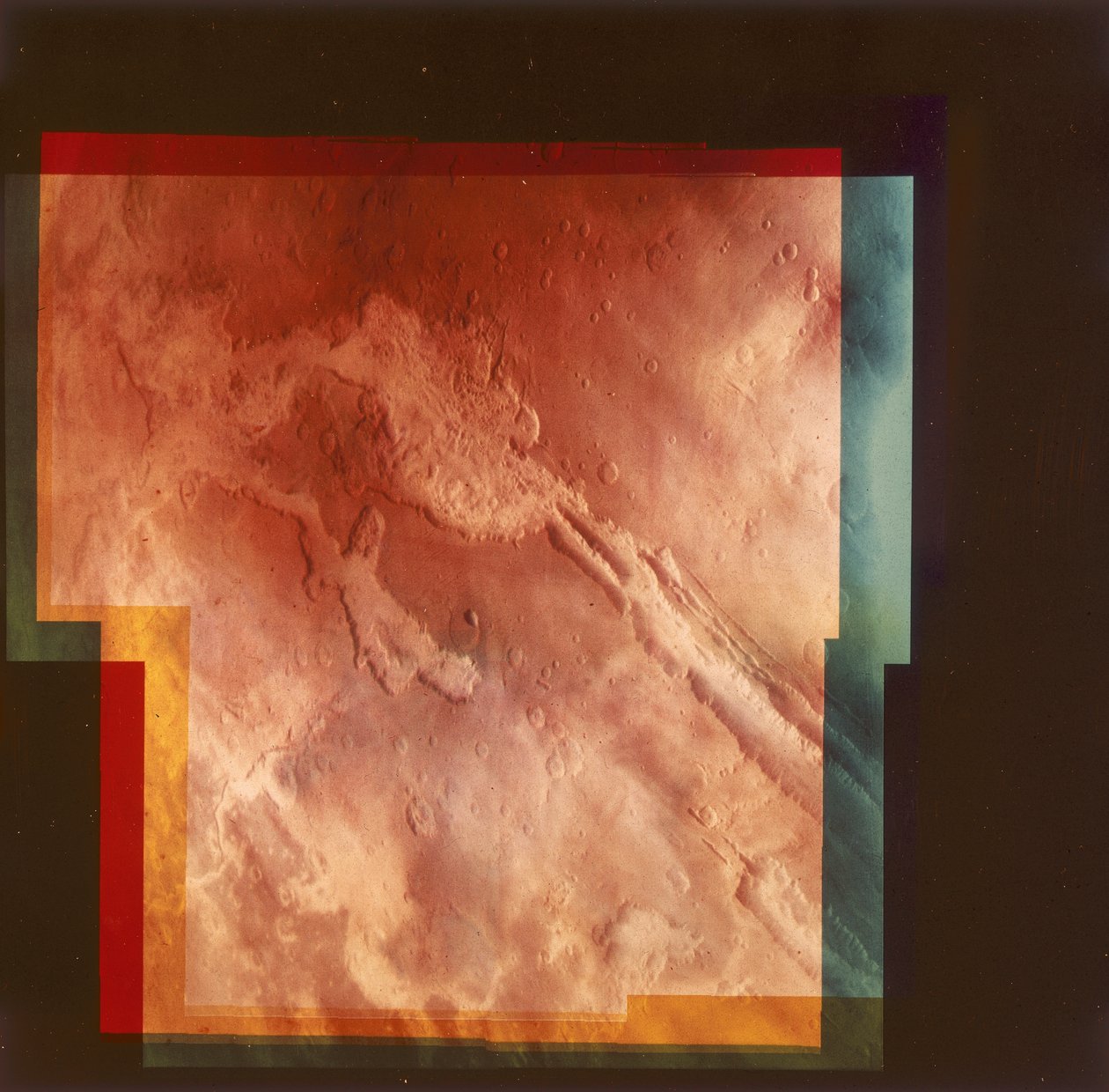 En del av Grand Canyon, Marineris Vallis, på Mars, 1976 av Unbekannt