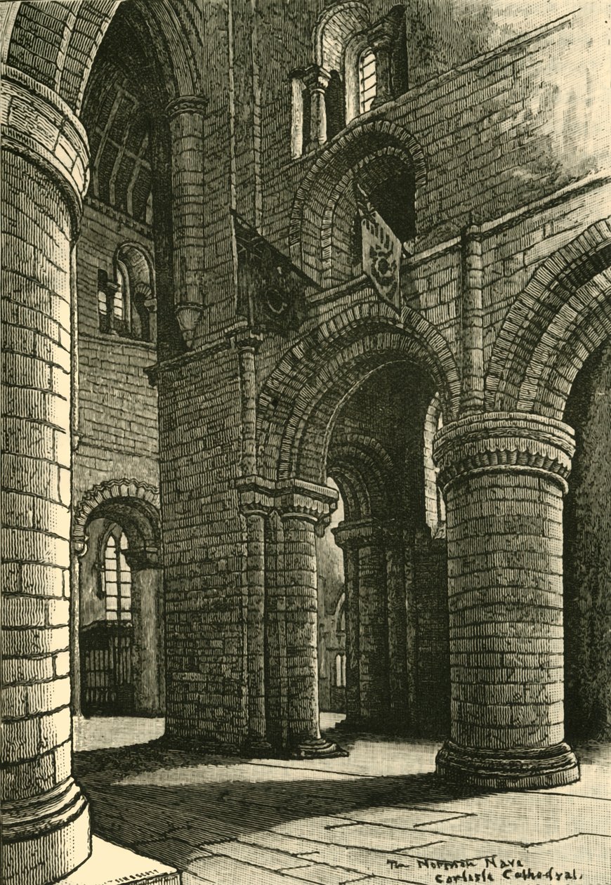 En del av Nave, Carlisle Cathedral, 1898. av Unbekannt