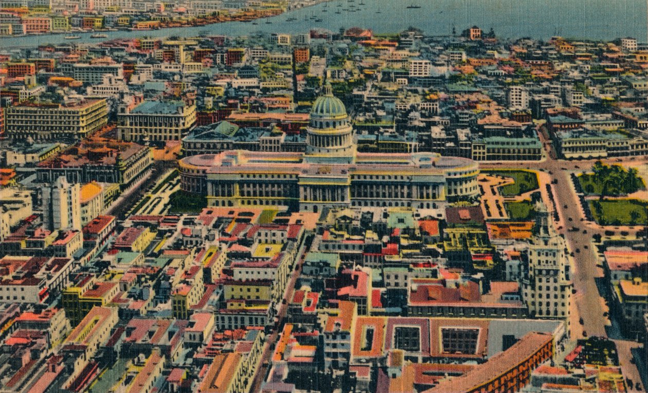 Delvis luftsyn over byen, Havana, Cuba, c1910 av Unbekannt