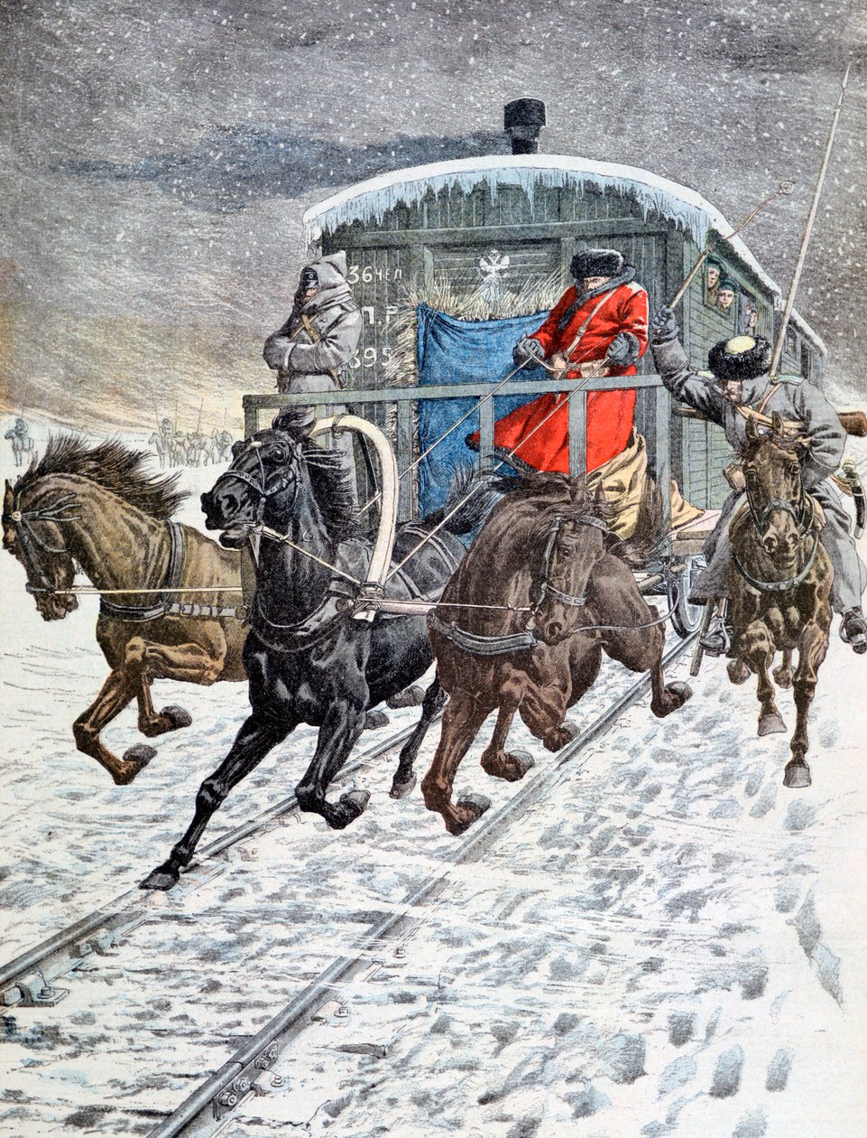Passasje av militærbussene på baikalsjøen, Sibir, Russland, 1900-tallet av Unbekannt