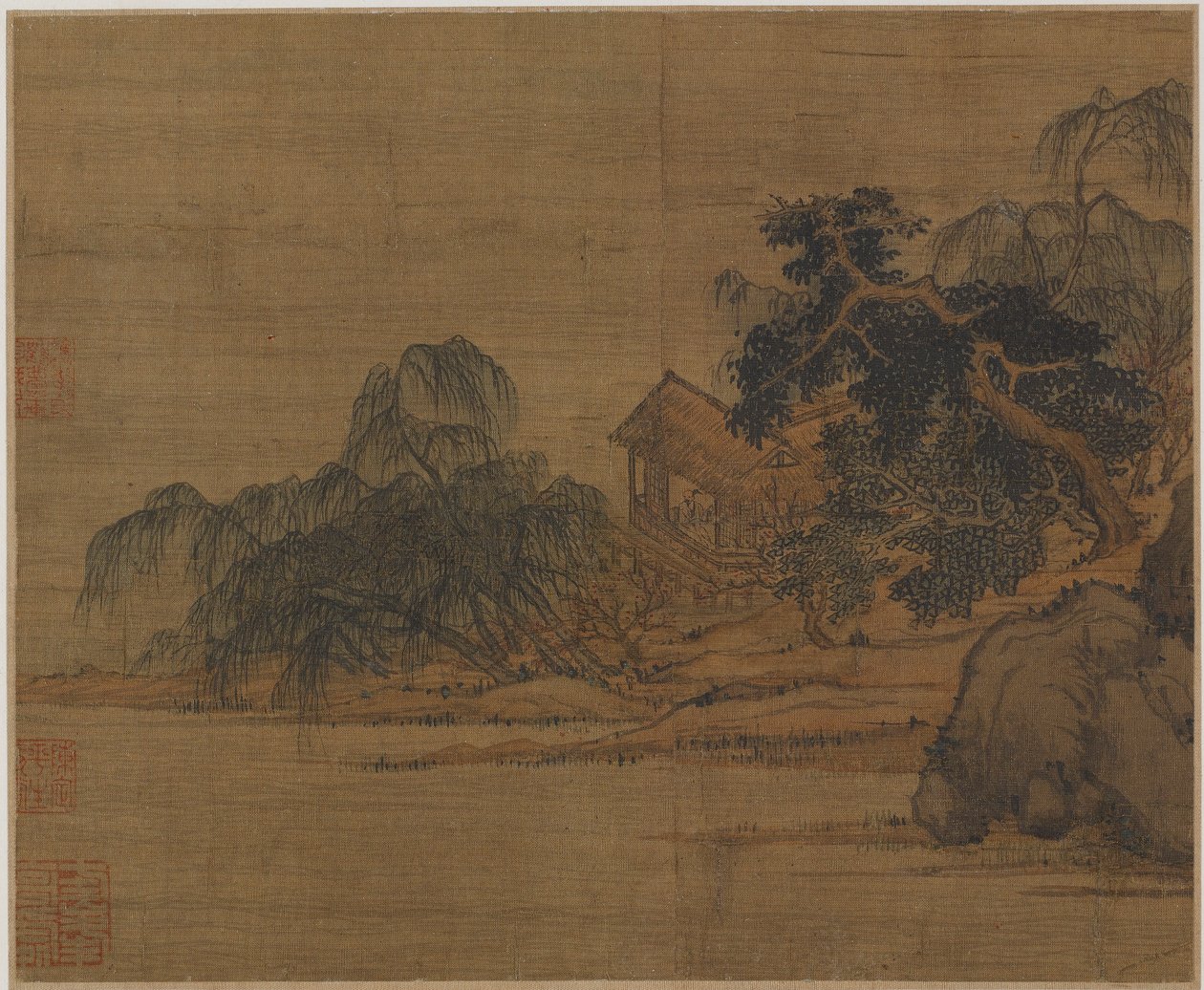 Paviljong på en skogkledd odde, muligens Ming-dynastiet, 1368-1644. av Unbekannt