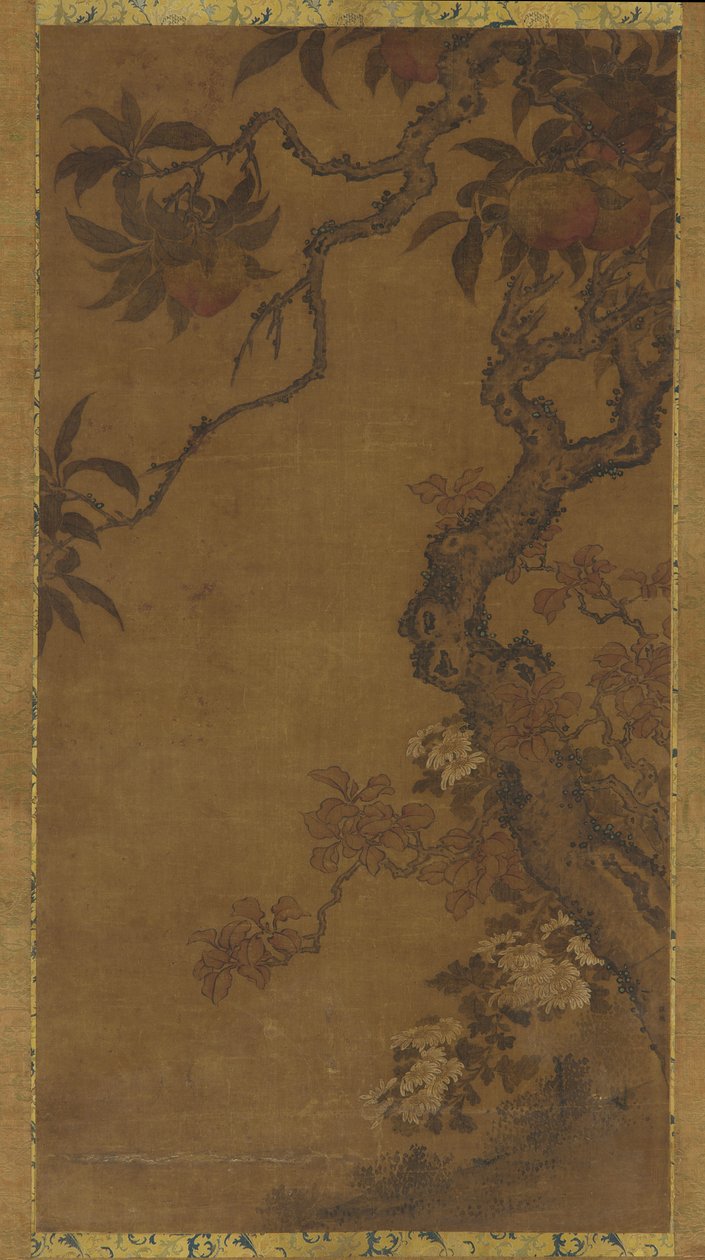 Fersken og krysantemum, 1368-1644. av Unbekannt