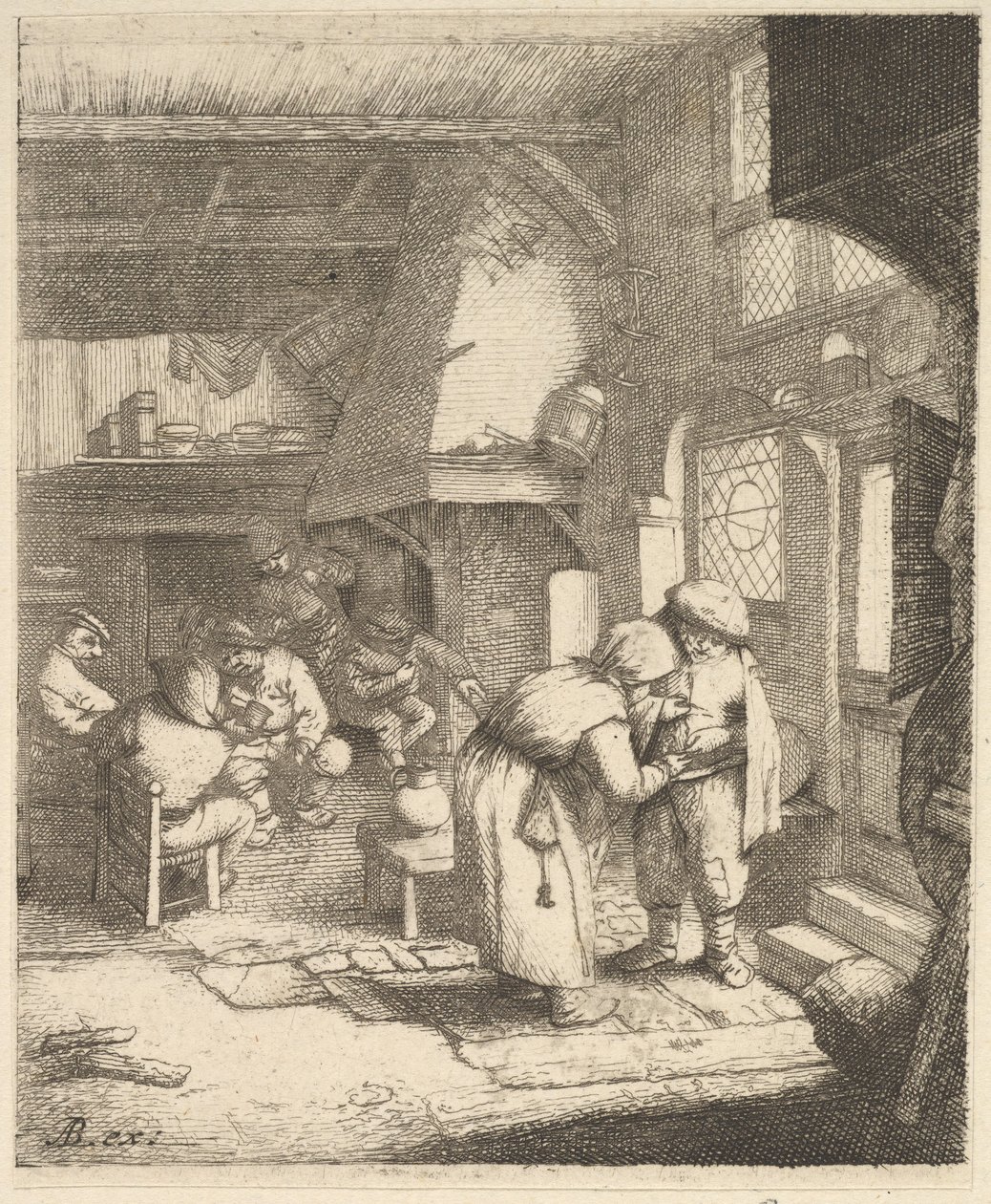 Bonde som betaler regningen sin, 1610-85. av Unbekannt