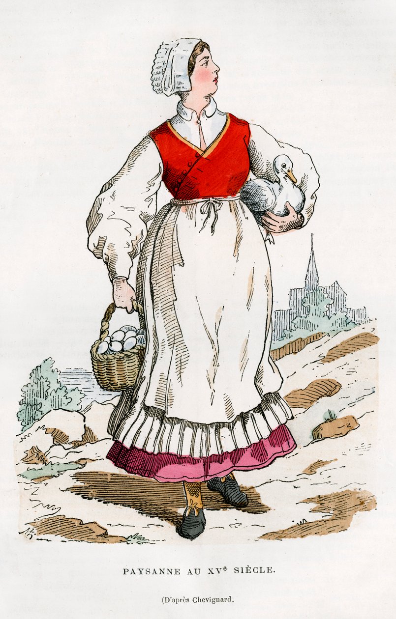 Bondekvinne, 1400-tallet 1882-1884 av Unbekannt