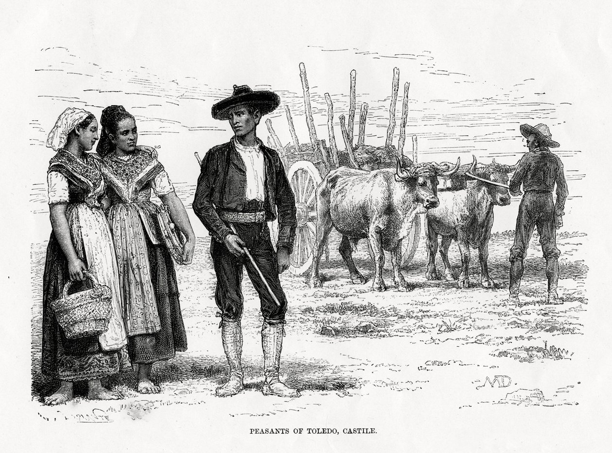 Bønder i Toledo, Castilla-La Mancha, Spania, 1879 av Unbekannt