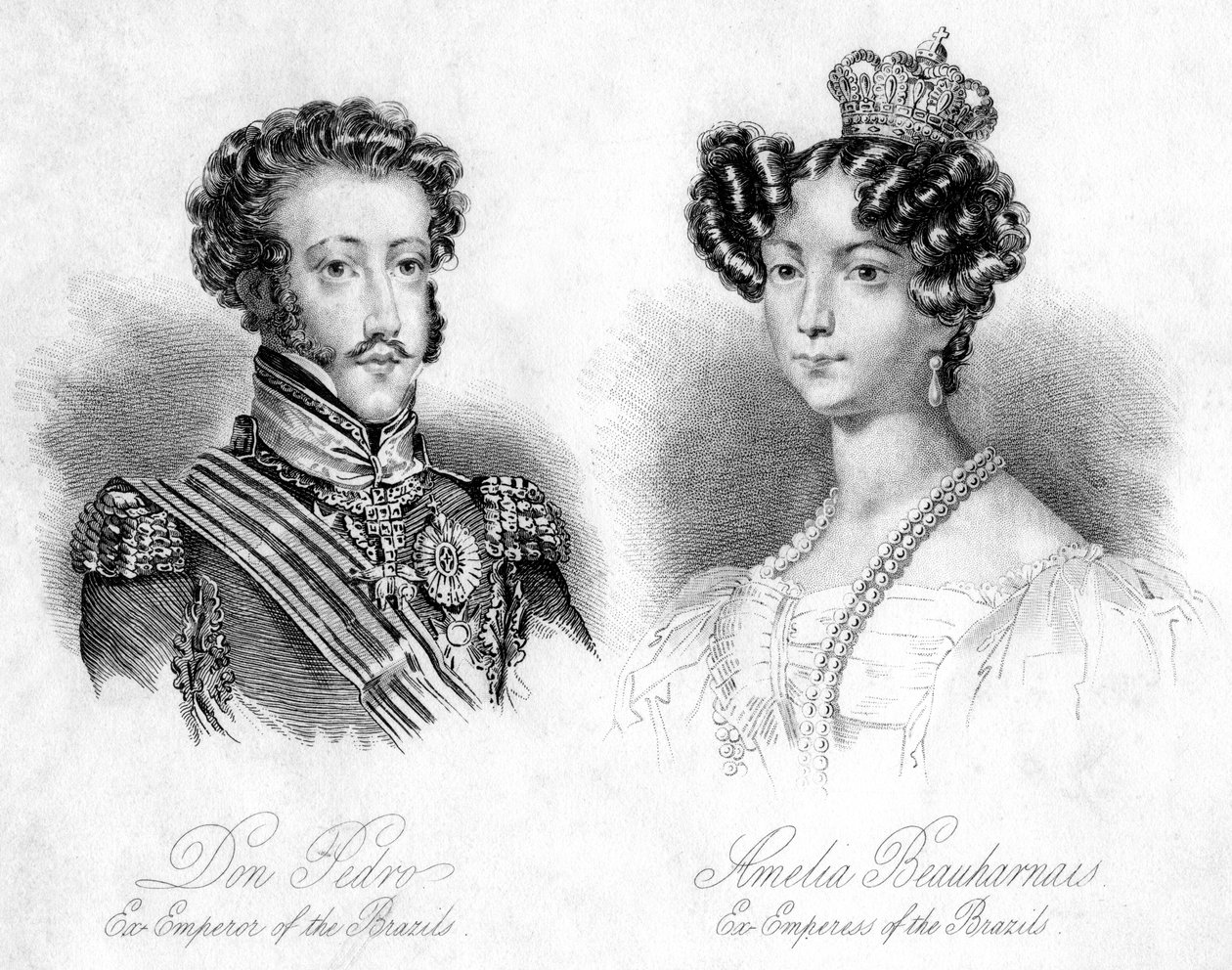Pedro I, keiser av Brasil og prinsesse Amelie av Leuchtenberg av Unbekannt