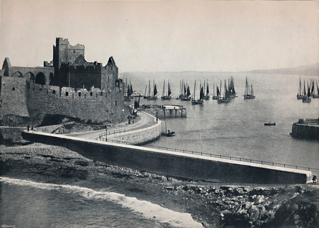 Peel - Det gamle slottet og havnen, 1895 av Unbekannt