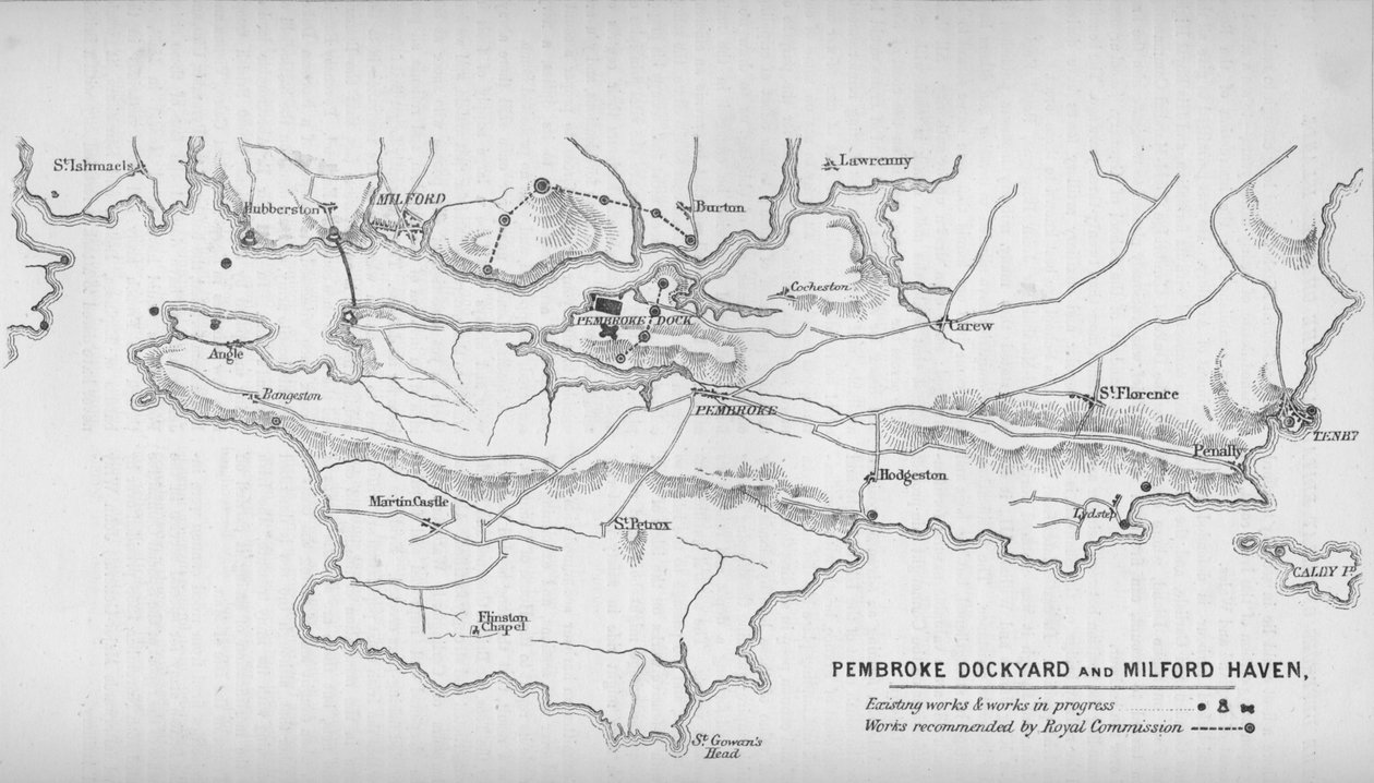 Pembroke Dockyard og Milford Haven, 1884 av Unbekannt