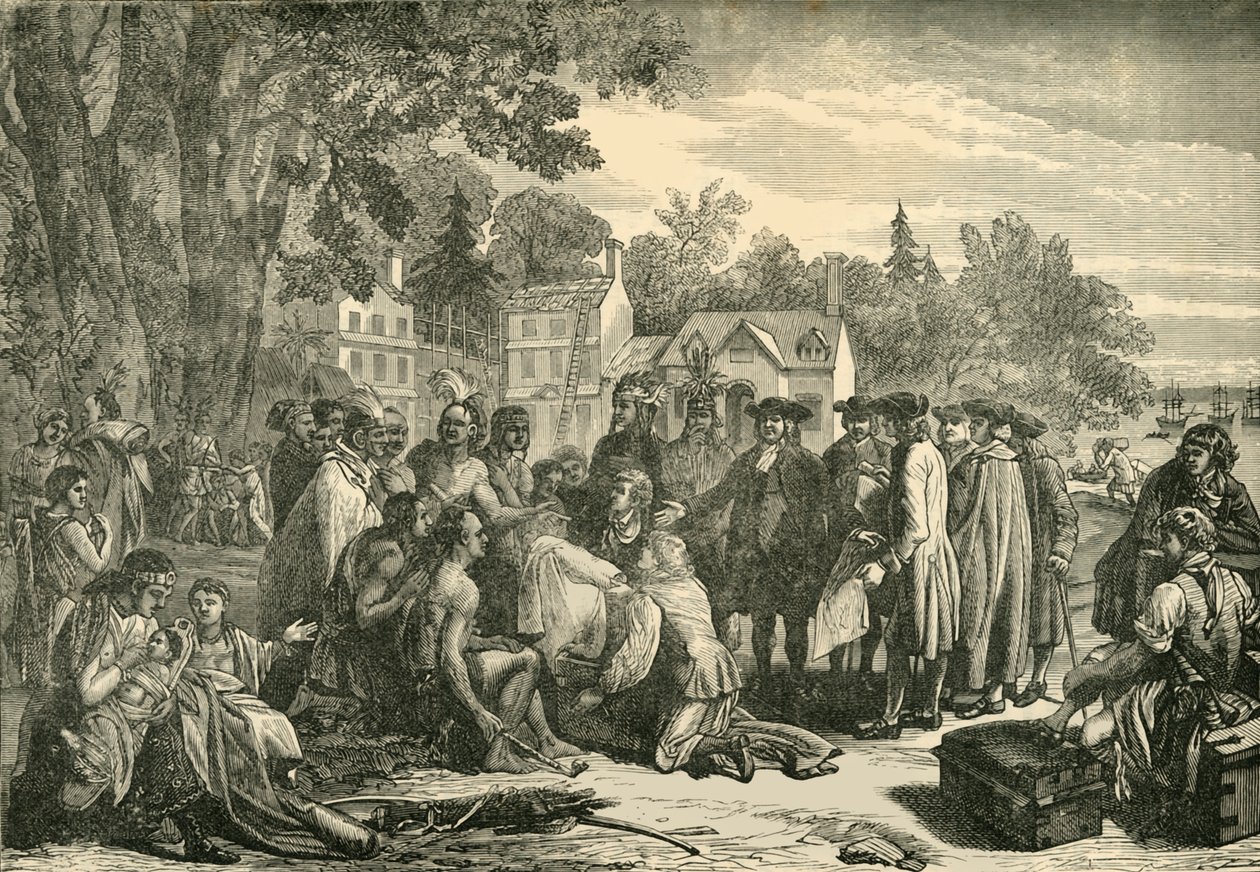 Penns-traktat med indianerne, 1682, 1890. av Unbekannt