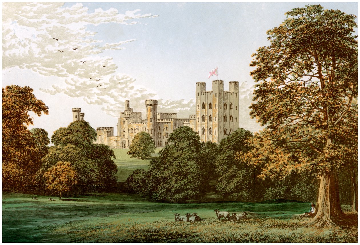 Penrhyn Castle, Caernarvonshire, Wales, hjemmet til Lord Penrhyn, c1880 av Unbekannt