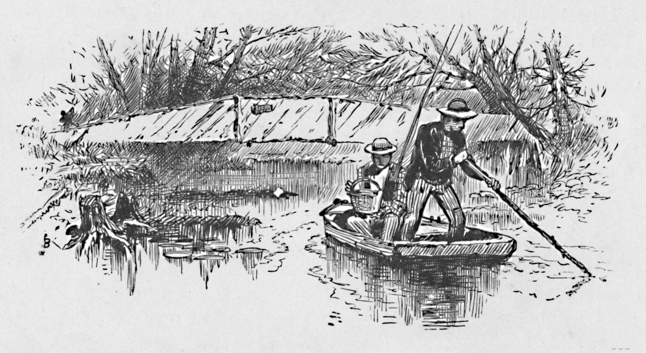 Abbor-fiske på innsjøen, 1883 av Unbekannt