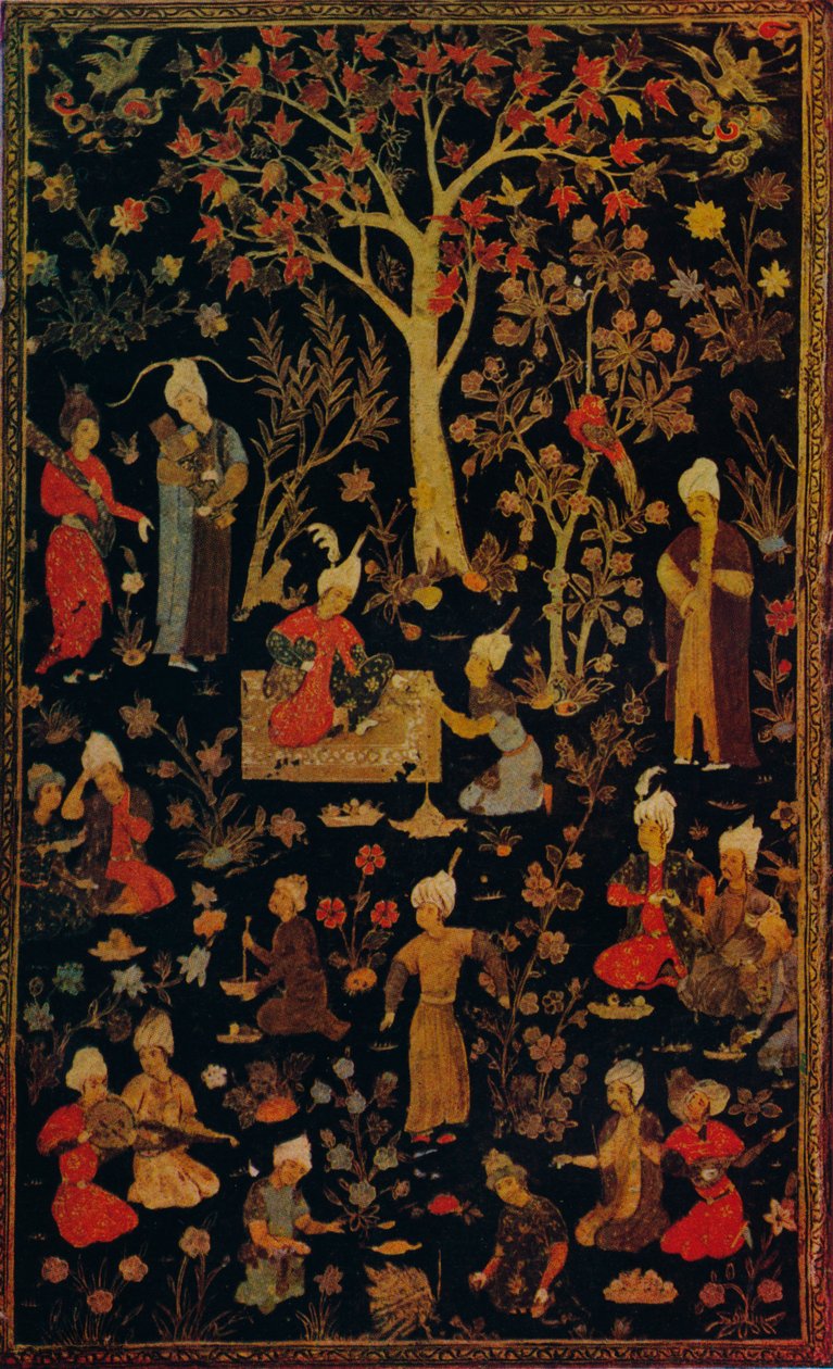 Persisk Papier Mache bokomslag, c1600 av Unbekannt