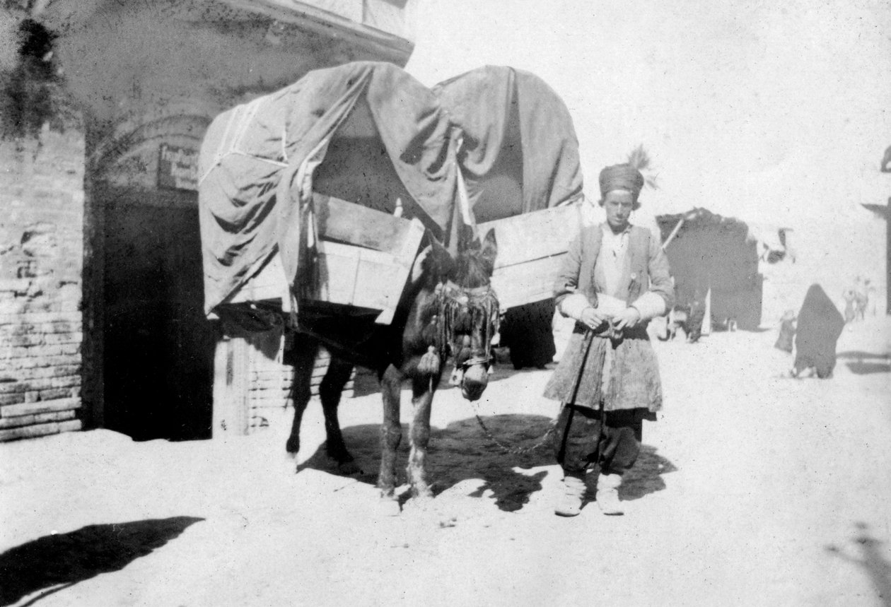 Persisk eseltransport, Bagdad, Irak, 1917-1919 av Unbekannt