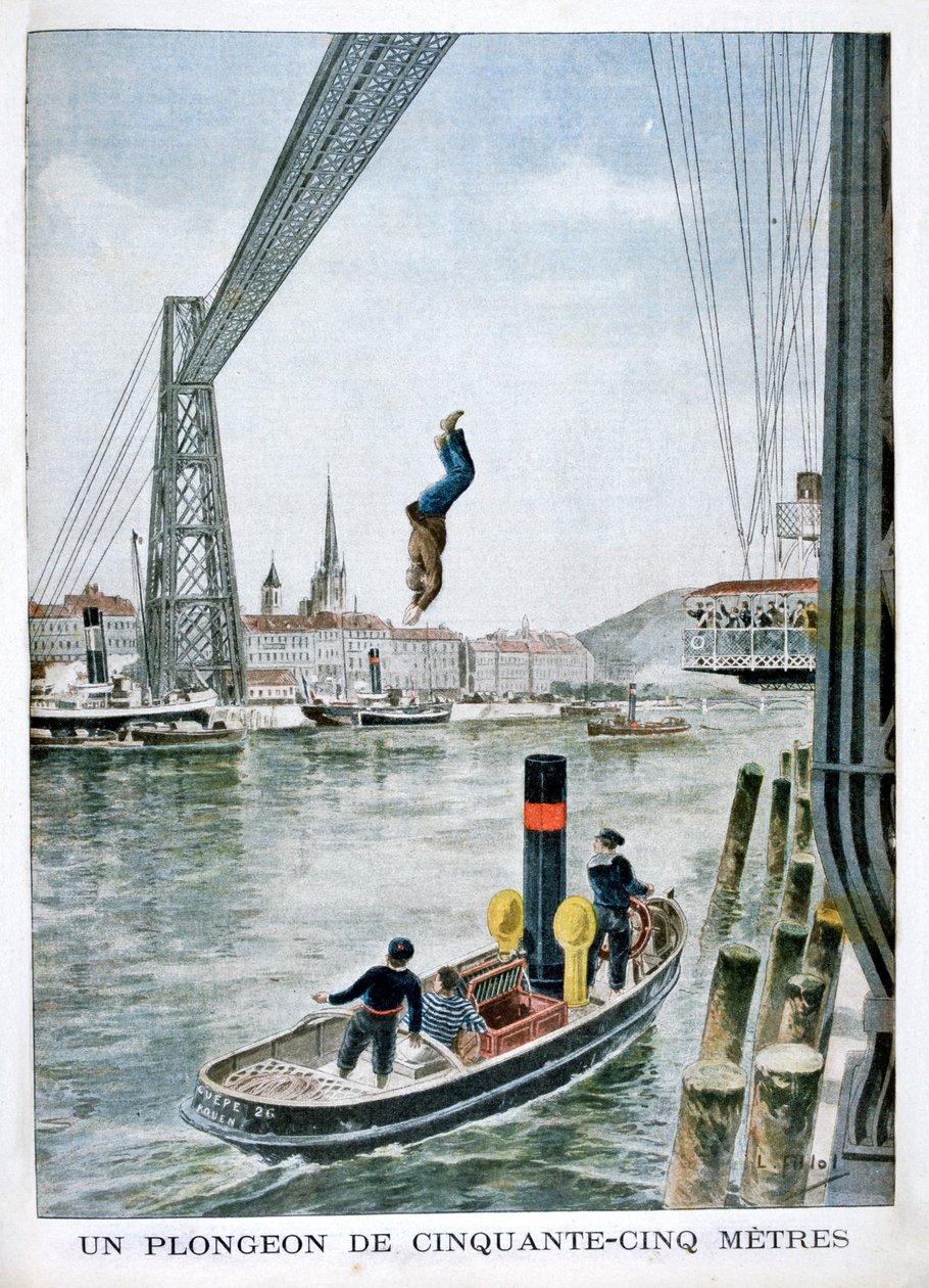 Person stuper 55 meter fra Portside, Rouen, 1901 av Unbekannt