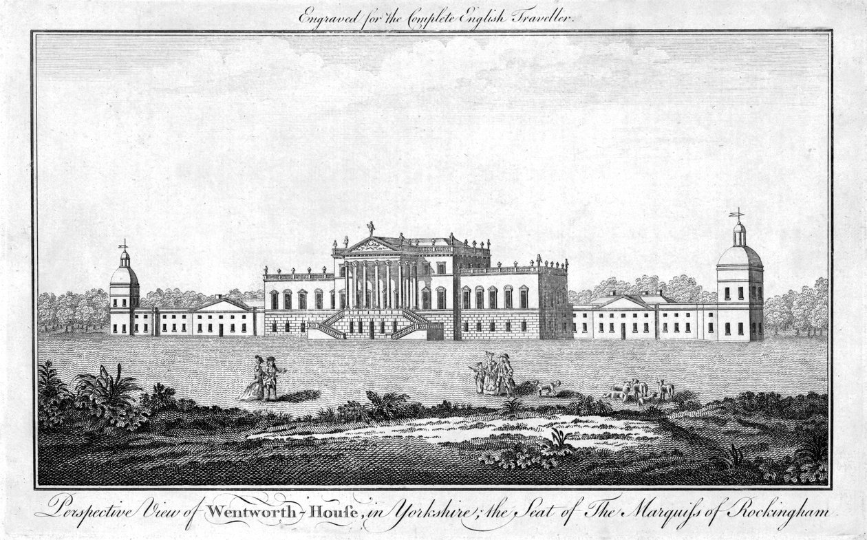 Perspektiv utsikt over Wentworth-House i Yorkshire, sete for Marquess of Rockingham, 1771 av Unbekannt