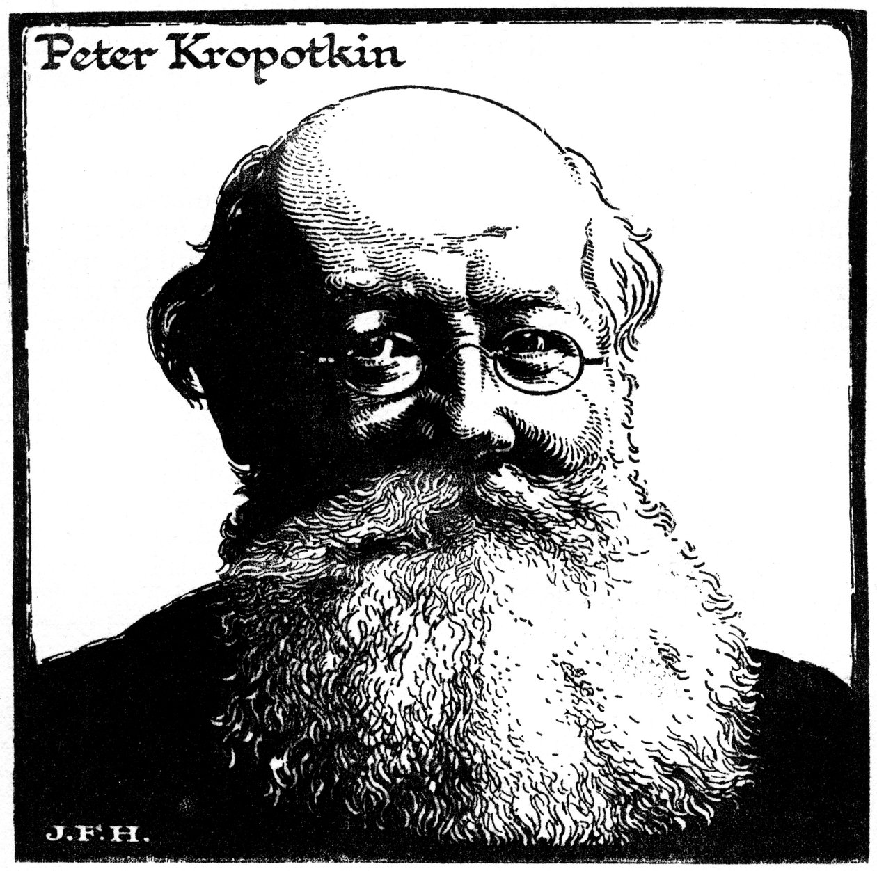 Peter Kropotkin, russisk anarkist, ca 1920 av Unbekannt