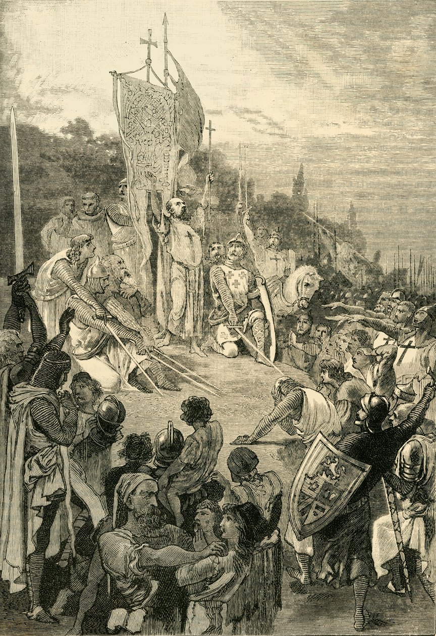 Eremitten Peter som forkynner det første korstoget, 1095-1099, 1890. av Unbekannt