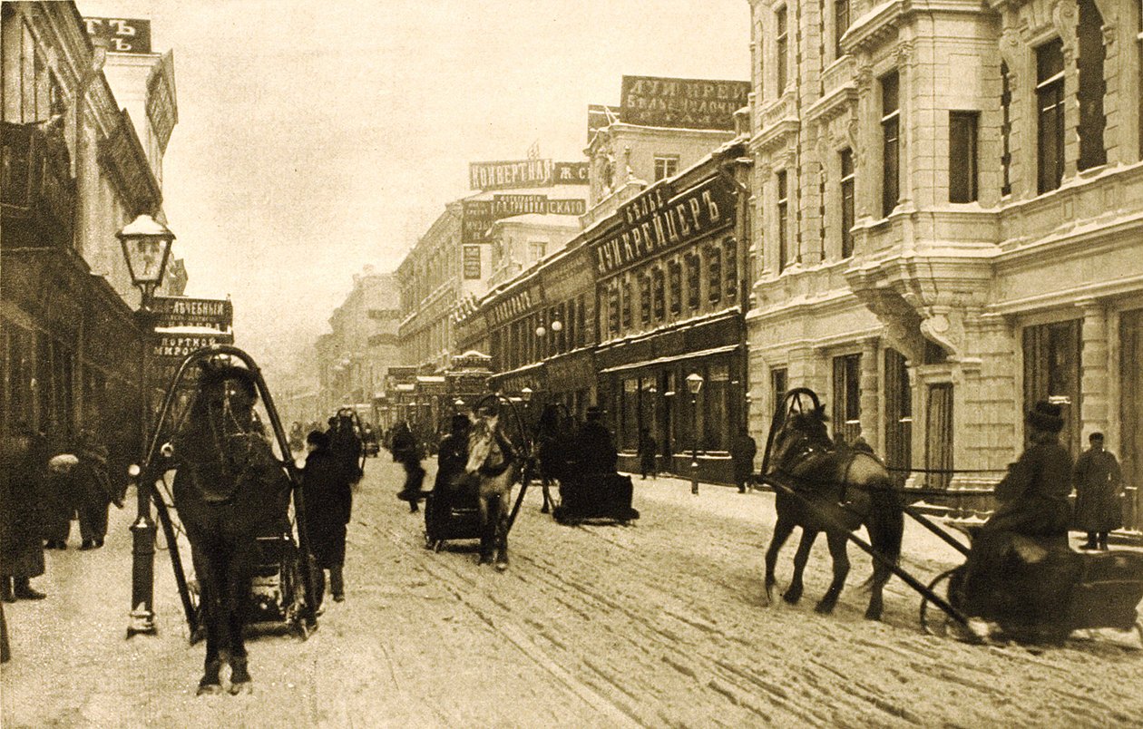 Petrovka Street om vinteren, Moskva, Russland, 1912 av Unbekannt