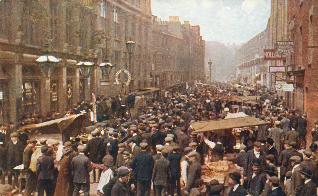 Petticoat Lane-markedet på en søndag morgen, London, c1910. av Unbekannt