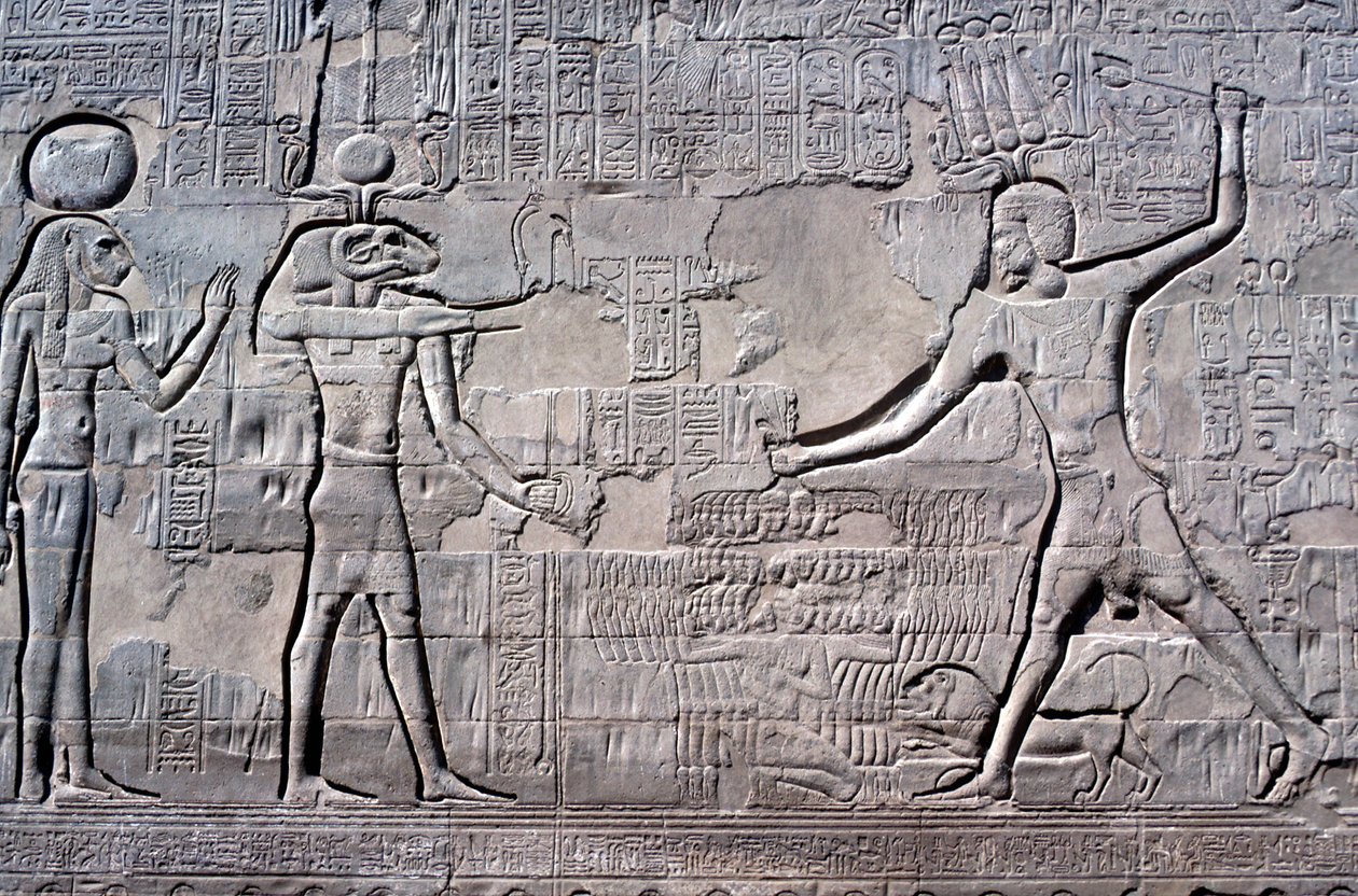 Farao slår fiendene sine, Khnum-tempelet, ptolemaiske og romerske perioder av Unbekannt