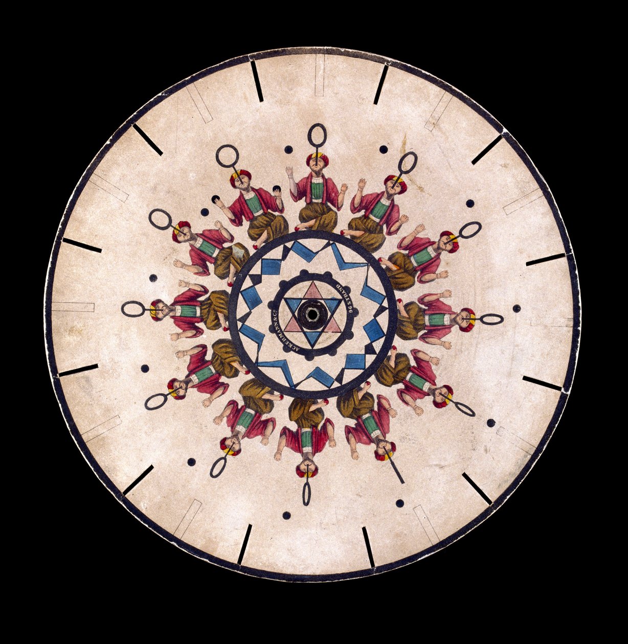 Phenakistiscope (Phenakistoscope) plate som viser en gjøgler, ca 1830 av Unbekannt
