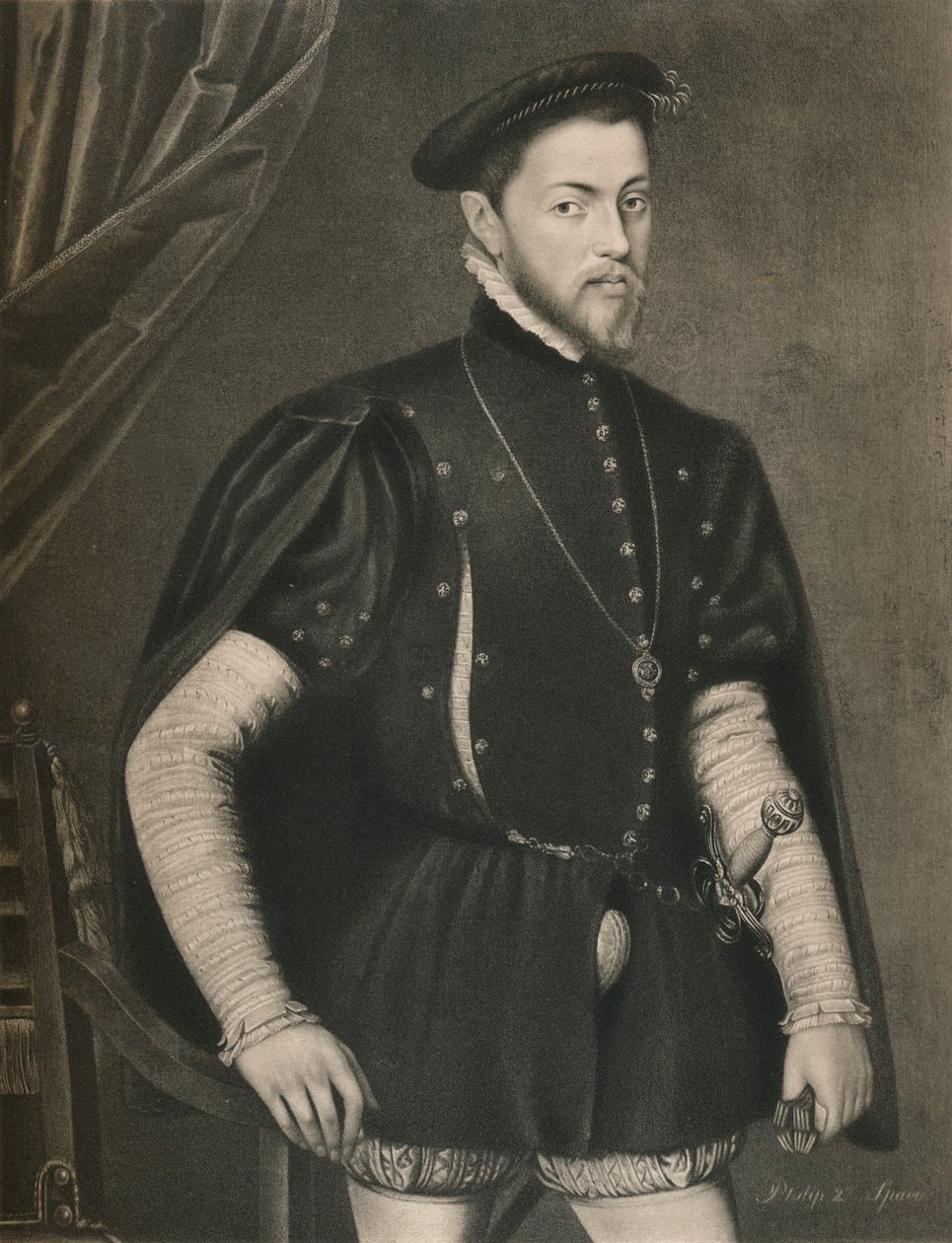 Filip II av Spania, c1500-tallet, 1904 av Unbekannt
