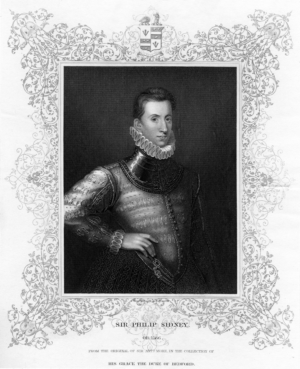 Philip Sidney , engelsk soldat, statsmann, poet og beskytter av diktere fra 1500-tallet, c1840 av Unbekannt