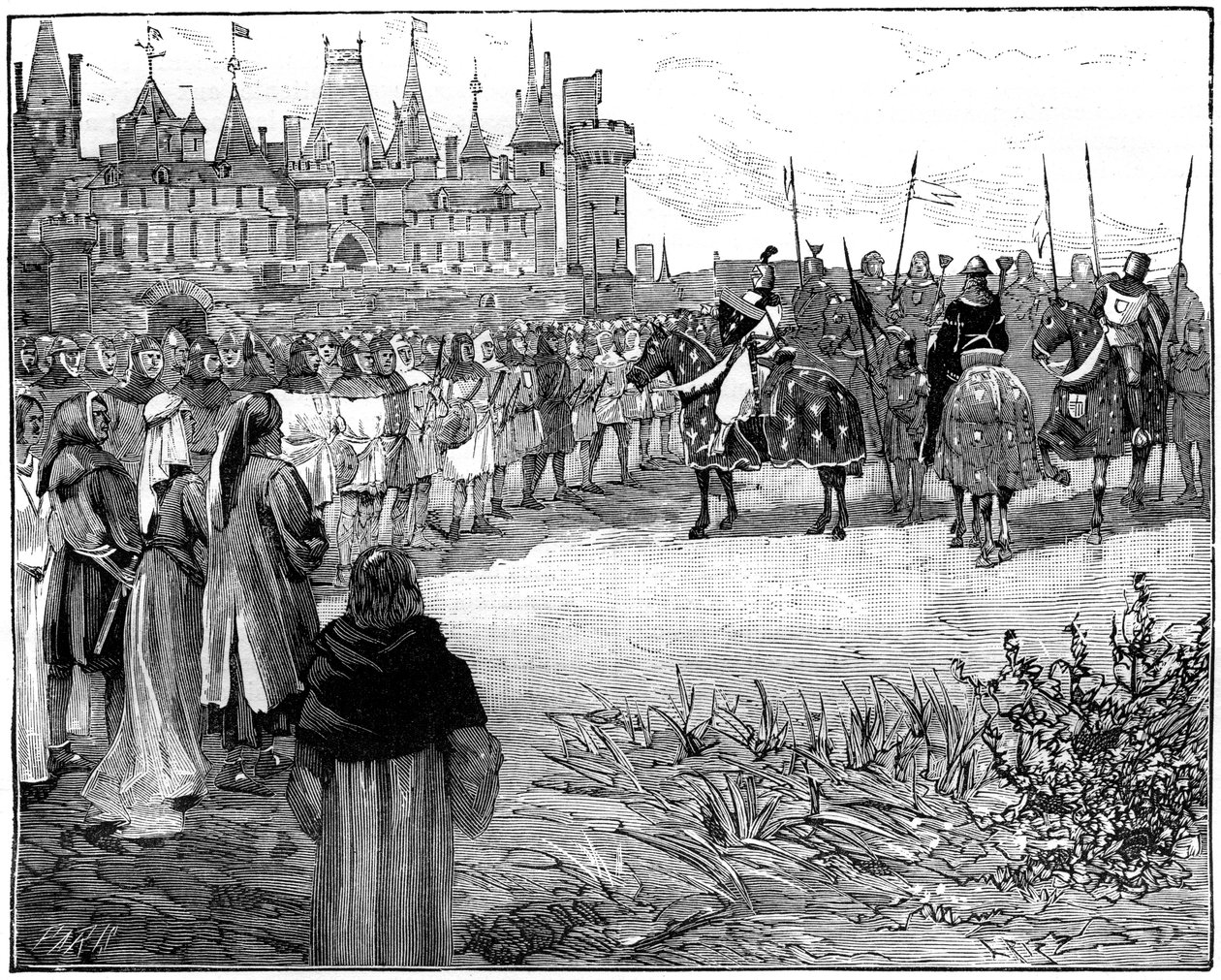 Philip the Fair gjennomgår fem tusen parisere klar til å bære våpen, c1285-1314 1882-1884 av Unbekannt