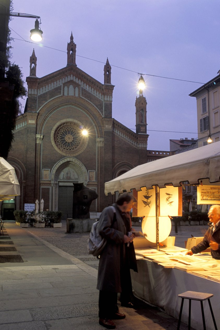 Piazza del Carmine om natten, Milano, Lombardia, Italia av Unbekannt