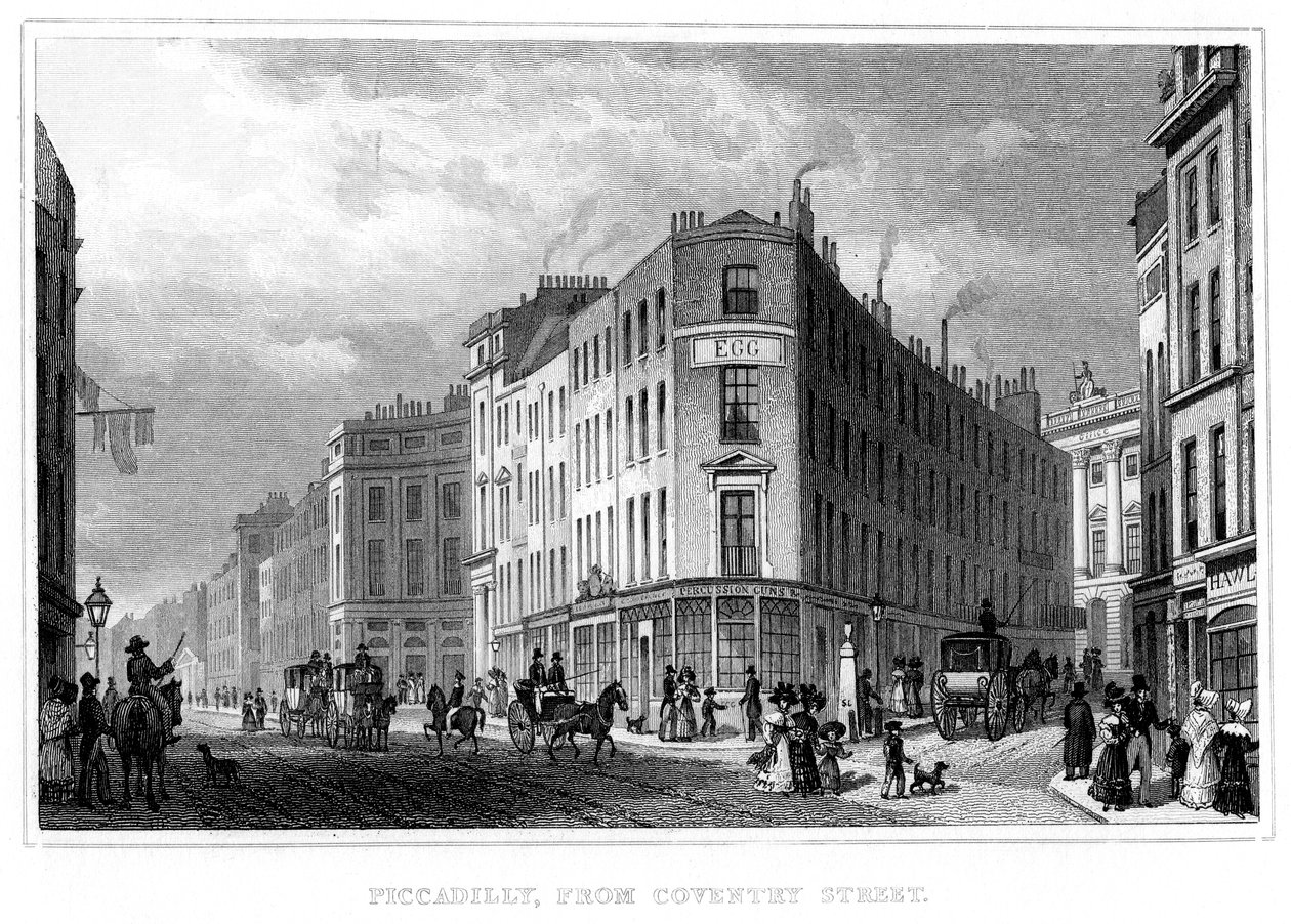 Piccadilly, fra Coventry Street, Westminster, London, 1800-tallet av Unbekannt