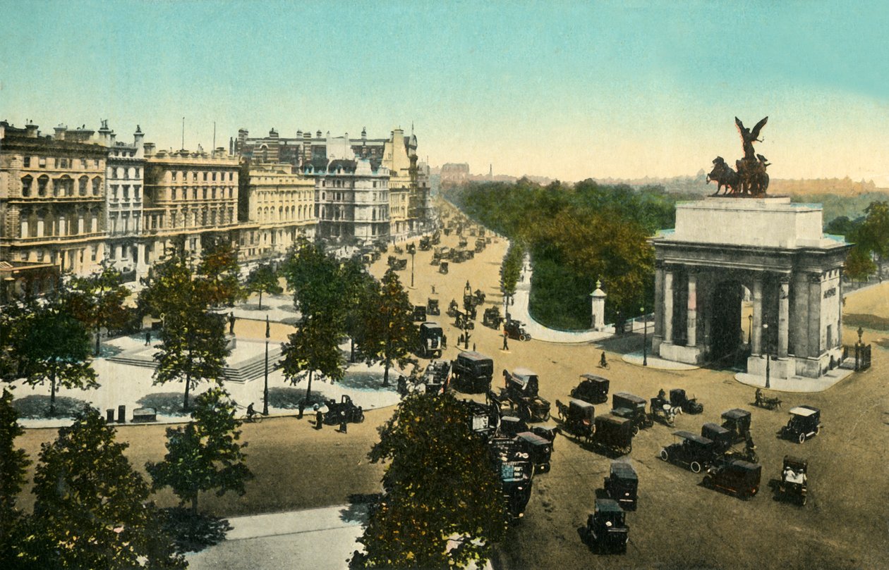 Piccadilly fra Hyde Park Corner, London, c1915. av Unbekannt