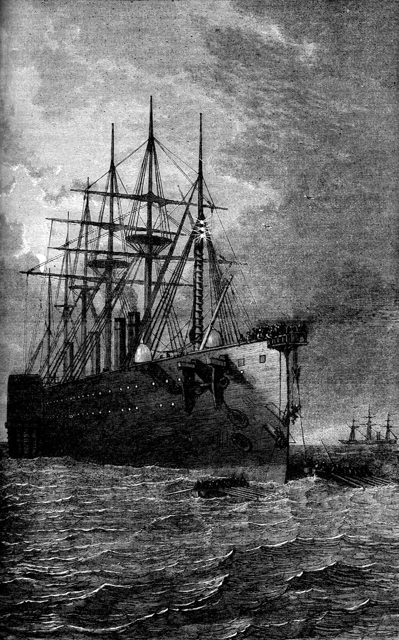 Henter opp Atlanterhavskabelen, 1866 c1880 av Unbekannt
