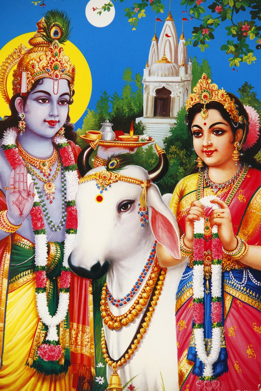 Bilde av hinduistiske guder Rada og Krishna India av Unbekannt