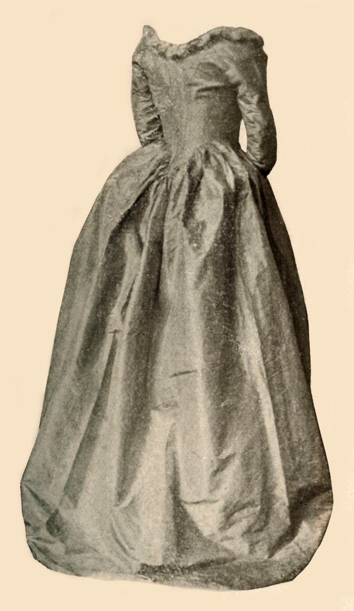 Bilde av en blå interessant kjole båret av Mrs St Clair, c1760, 1937. av Unbekannt