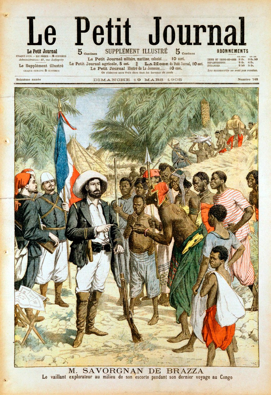 Pierre-Paul-Francois-Camille Savorgnan de Brazza, fransk oppdagelsesreisende og grunnlegger av Brazzaville, 1905 av Unbekannt